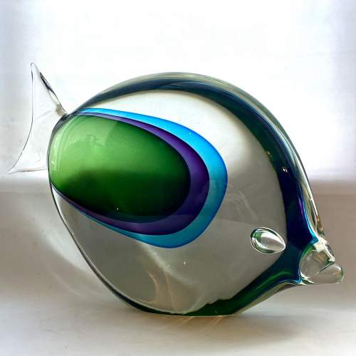 Murano Sommerso Glass Fish Sculpture image-6