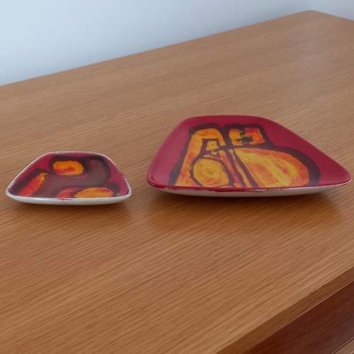 Two Retro Poole Pottery Delphis Pin Trays image-3