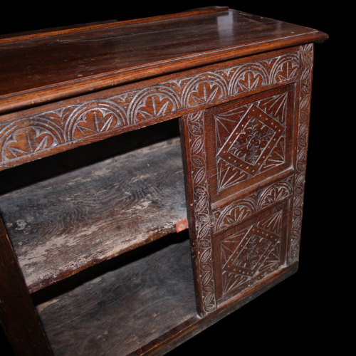 Heavily Carved 18th Century English Oak Food Cupboard image-5