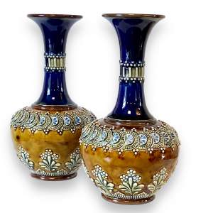 Pair of Art Nouveau Doulton Lambeth Vases