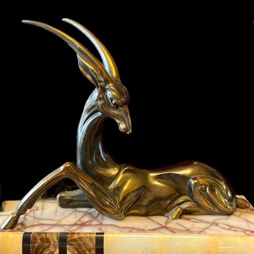 Art Deco French Spelter Antelope Picture Frame image-2