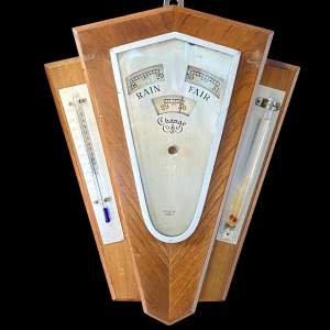 Art Deco Wall Barometer Thermometer