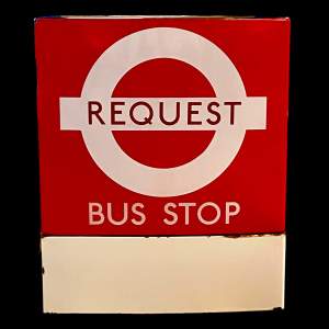 London Enamel Double Sided Bus Stop Request Sign