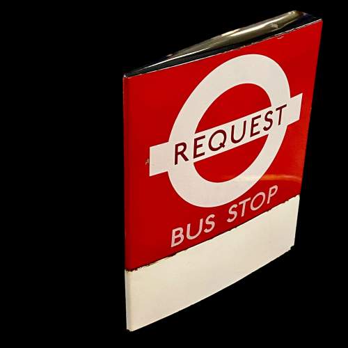 London Enamel Double Sided Bus Stop Request Sign image-3