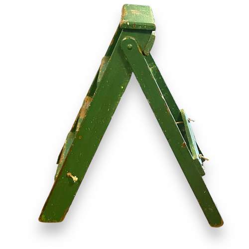 Vintage Pair of Green Painted Step Ladders image-2