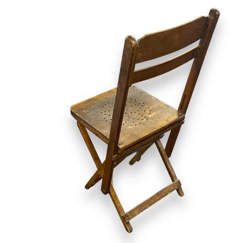 Vintage Village Hall Folding Wooden Chair image-3