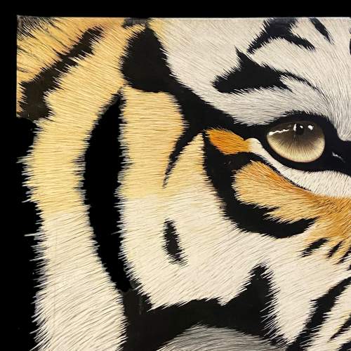 A Fine Large Oil on Canvas Painting of a Tiger image-2