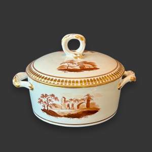 19th Century Rare Chamberlain Worcester Butter Tub