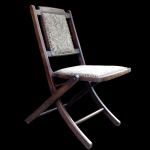 Antique Edwardian Folding Mahogany Campaign Chair