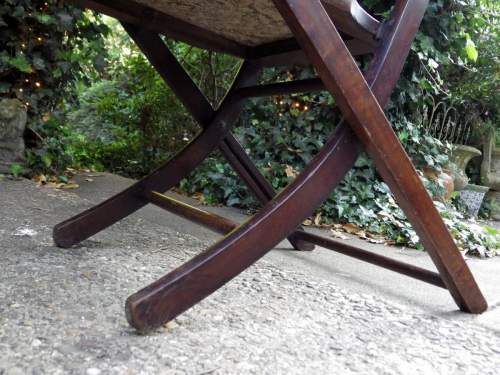 Antique Edwardian Folding Mahogany Campaign Chair image-5