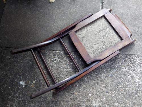 Antique Edwardian Folding Mahogany Campaign Chair image-6
