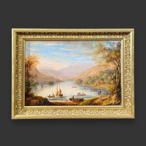 Early 19th Century Landscape Oil on Canvas Painting image-1