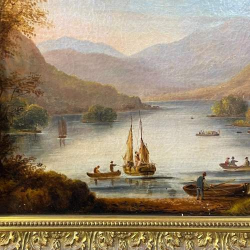 Early 19th Century Landscape Oil on Canvas Painting image-2