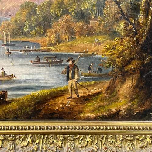 Early 19th Century Landscape Oil on Canvas Painting image-3