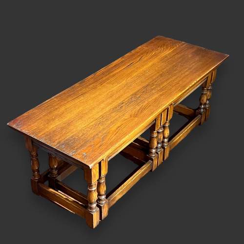 Late 20th Century Bevan and Funnell Oak Nest of Three Tables image-1