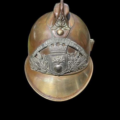 An early 20th Century French Firemans Brass Helmet image-2
