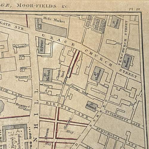 Antique London Street Map - Framed image-5
