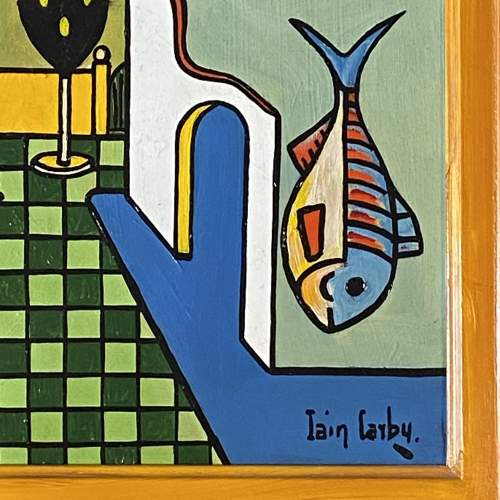 Iain Carby Oil on Board of A Fish and A Lemon Tree image-4