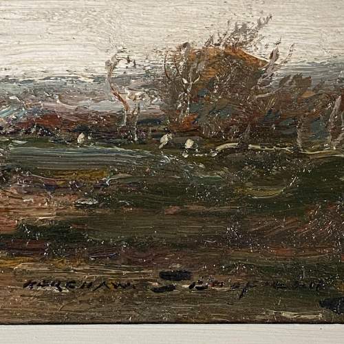 Kershaw Schofield Oil on Panel of Windswept Trees image-4