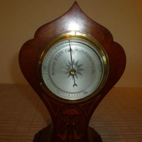 A Matched  Timepiece and Barometer with  Art Nouveau dDecor image-5