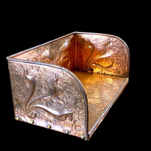 Liberty and Co Art Nouveau Copper Repousse Book Trough image-1