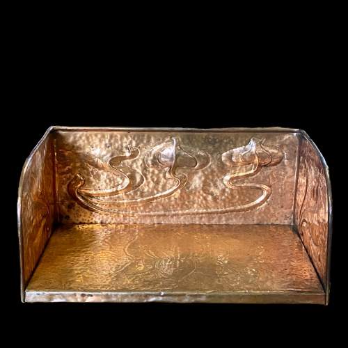 Liberty and Co Art Nouveau Copper Repousse Book Trough image-3