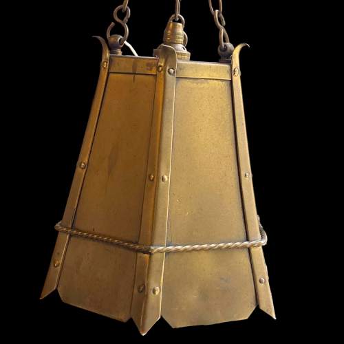 Pair of Neo Gothic Brass Hall Lanterns image-4