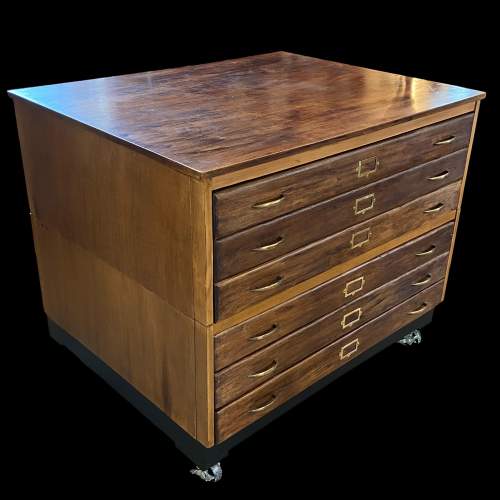 Mid Century Large Wooden Plan Chest image-1