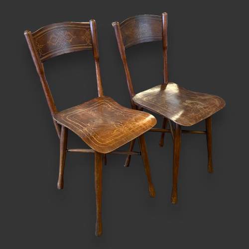 Pair of Bentwood Beech Chairs by Jacob & Joseph Kohn. image-1