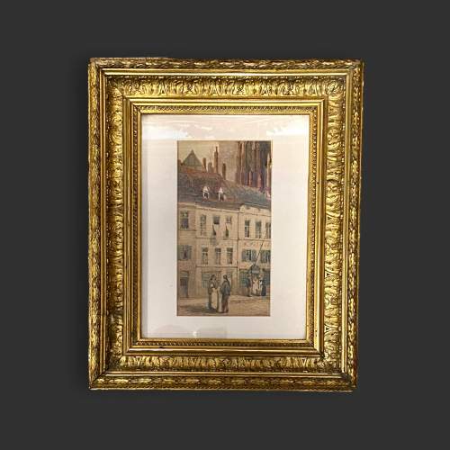 19th Century Gilt Framed Watercolour by Charles Rousse image-1