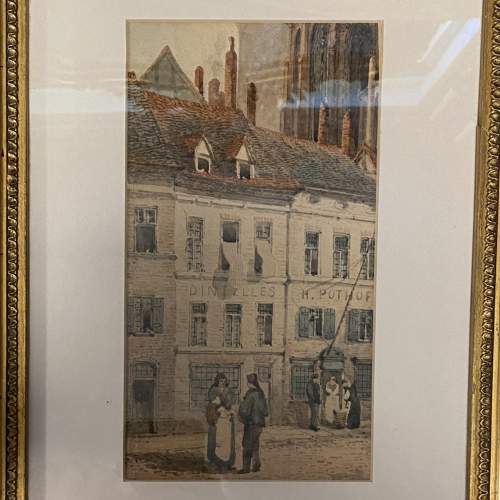 19th Century Gilt Framed Watercolour by Charles Rousse image-4