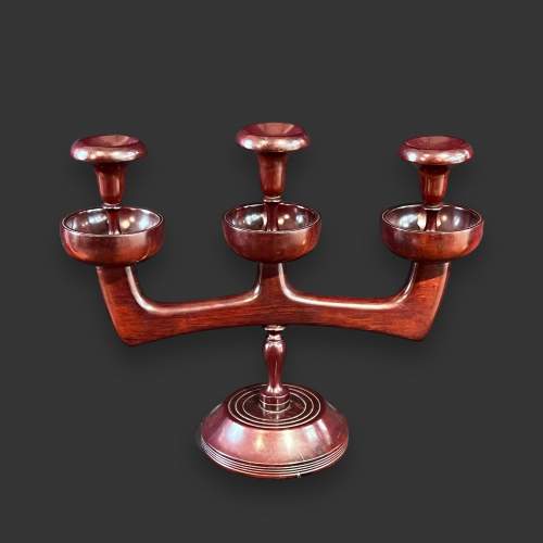 Vintage Wooden Candelabra image-2