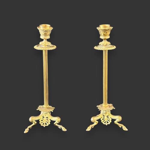 Pair of 19th Century French Gilt Bronze Candlesticks image-2