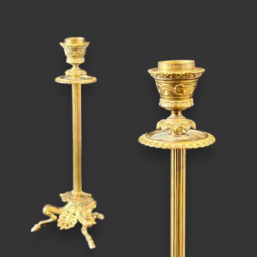 Pair of 19th Century French Gilt Bronze Candlesticks image-3