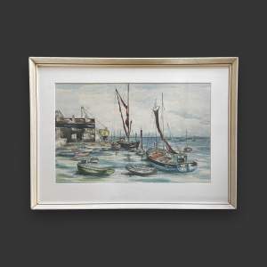 Winifred Pansy Pledger Watercolour of a Quayside Scene