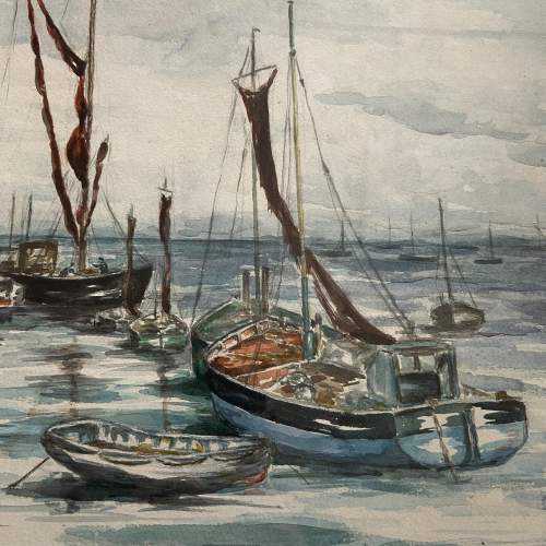 Winifred Pansy Pledger Watercolour of a Quayside Scene image-4