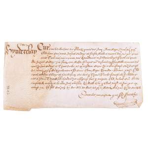 Antique 16th Century Handwritten Latin Document From Suffolk