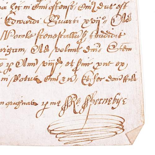 Antique 16th Century Handwritten Latin Document From Suffolk image-4