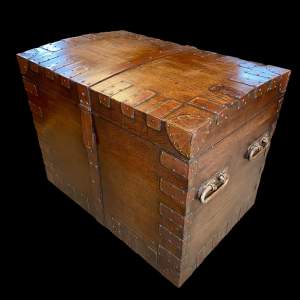 Victorian Oak and Iron Silver Chest