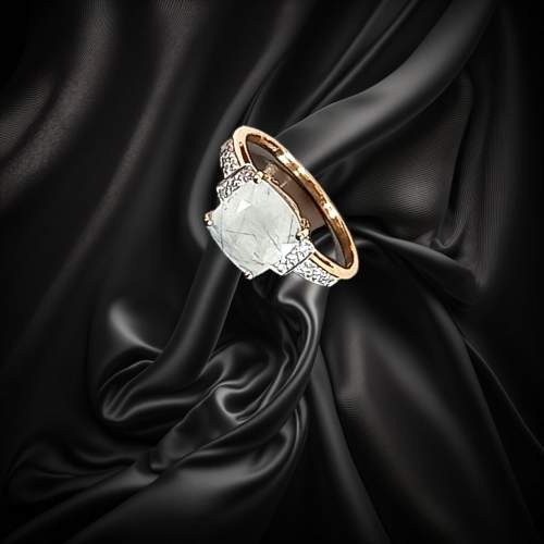 Rutilated Quartz Gold Ring image-1