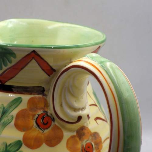 Crown Ducal 1930s Art Deco Pottery Jazzy Floral Jug image-3