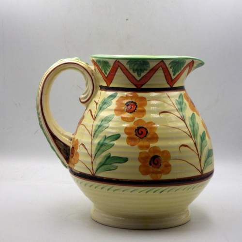 Crown Ducal 1930s Art Deco Pottery Jazzy Floral Jug image-4