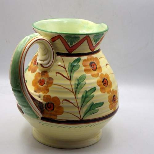 Crown Ducal 1930s Art Deco Pottery Jazzy Floral Jug image-5