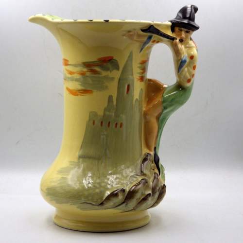 Burleigh Ware 1930s Art Deco Pottery Pied Piper Jug image-1