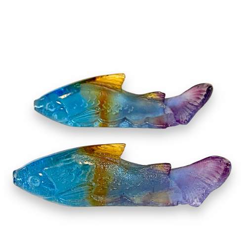 Daum France Pair of Pate de Verre Glass Fish image-2