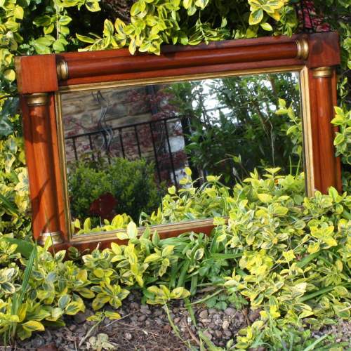 C19th Rectangular Shaped Mirror Column Supports Gilt Capitals image-6