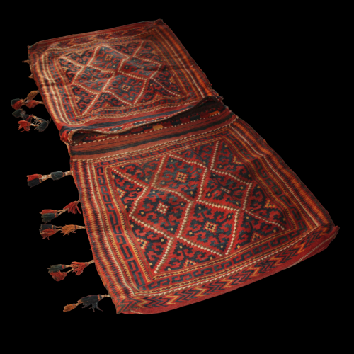 Early C20th Decorative Persian Wool Camel Saddle Storage Bag image-1