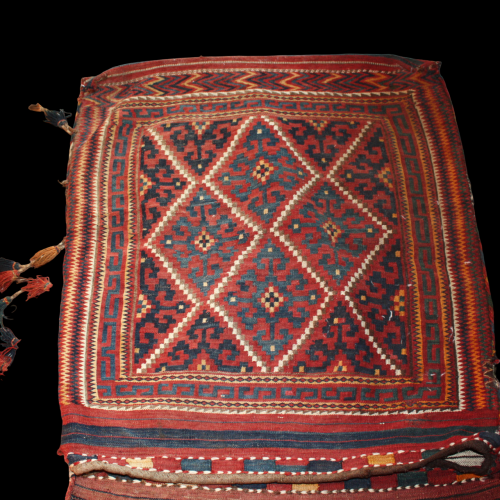 Early C20th Decorative Persian Wool Camel Saddle Storage Bag image-4