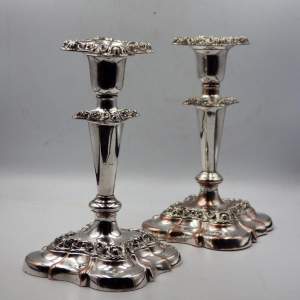 Quality Pair of 19th Century Old Sheffield Plate Antique Candlesticks
