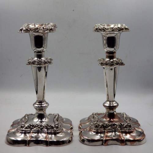 Quality Pair of 19th Century Old Sheffield Plate Antique Candlesticks image-3